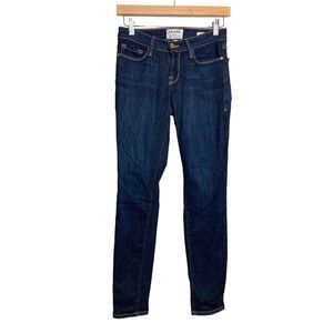 FRAME Denim Womens Le Skinny De Jeanne Mid Rise Jeans Blue 26 Dark Wash Pockets